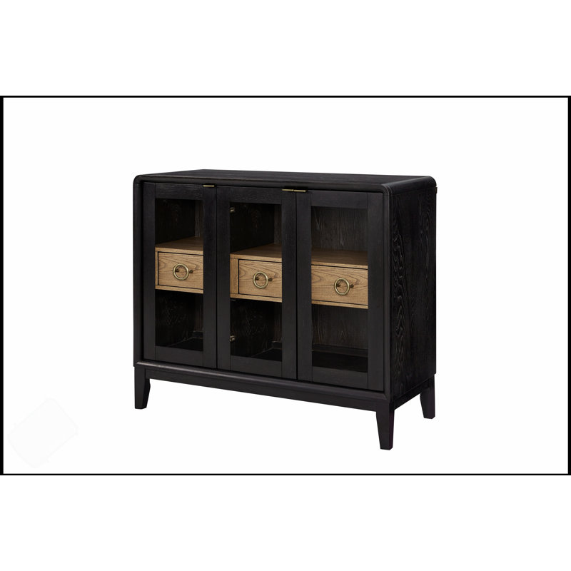 Serviteur de porte en verre avec rangement spacieux et présentation élégante, parfait pour les cuisines modernes et traditionnelles.