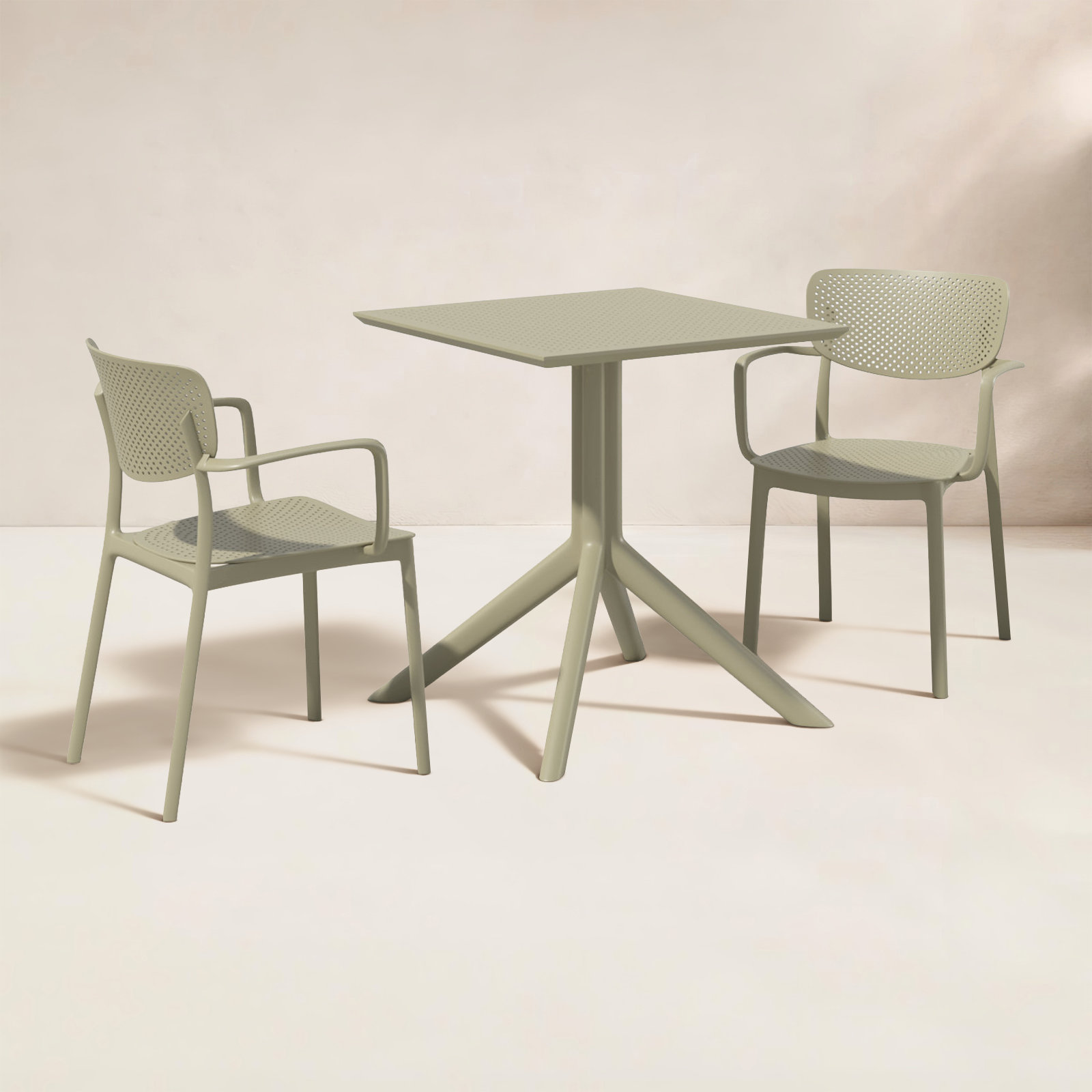 Farrah 28" Patio Bistro Set, Taupe
