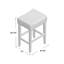 Set of 2, 26.75" Backless Leather Counter Height Barstool, Light Blue