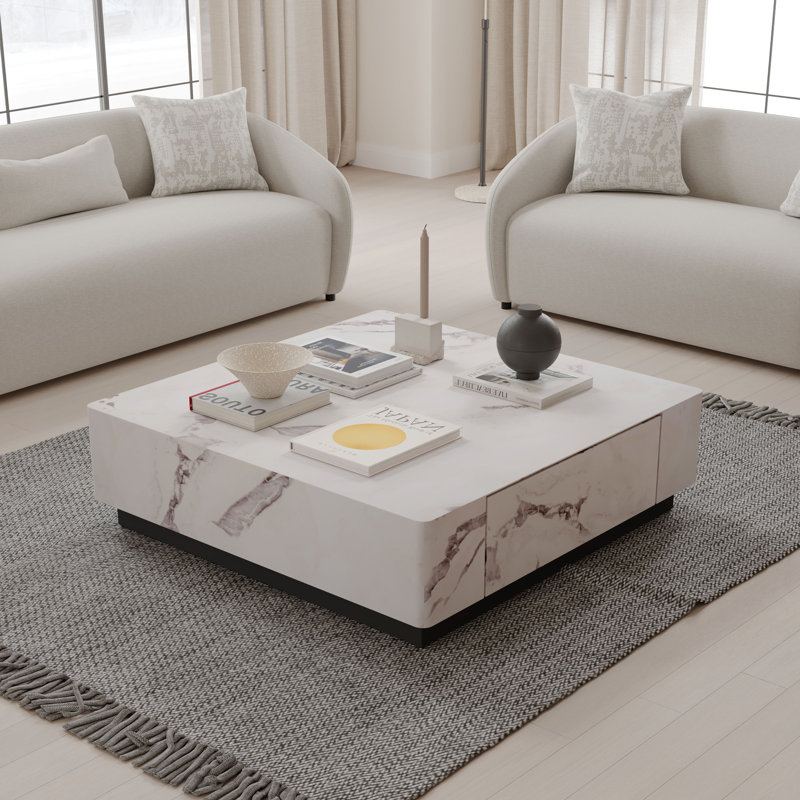 Table basse, finition pierre d'ingénierie