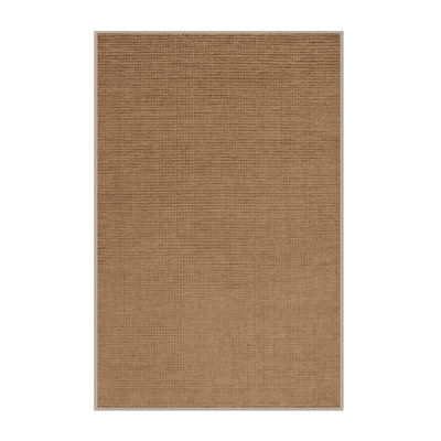 Tapis brun uni lavable à la machine