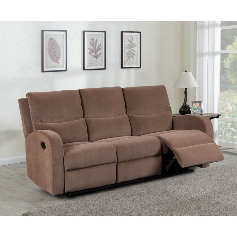Sonay 72.5'' Velvet Reclining Sofa, Brown
