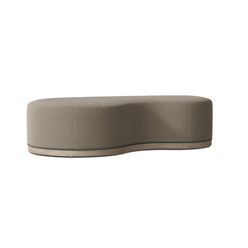 Madeline 61'' Wide Cocktail Ottoman, Espresso, 3152 Linen 100% Polyester