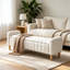 Banc de rangement capitonné avec dessus en bois 63,3 po-1235082427
