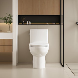 Toilette une pièce, toilette confortable à hauteur d'assise confortable, chasse d'eau latérale simple haute efficacité 1,28 GPF
