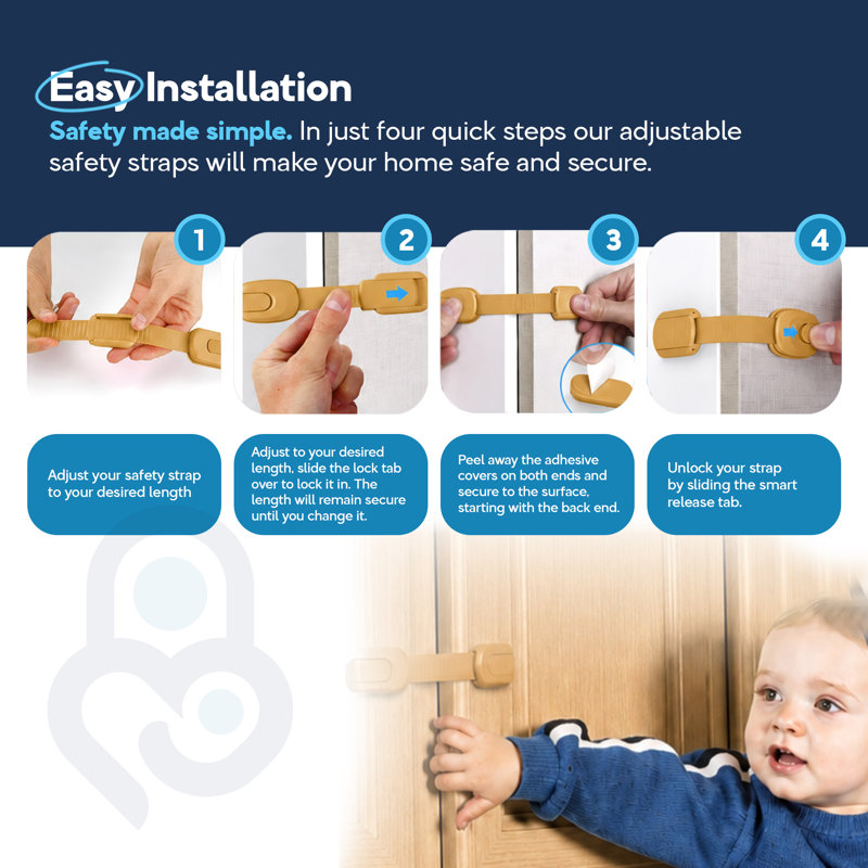 Paquet de 6 verrous de sécurité pour enfant Baby Proof Me