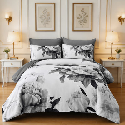 Ensemble de housse de couette à motif floral 7 pièces