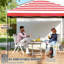 Tente pliante de 117,7 po x 117,7 po, motif drapeau américain, abri solaire extérieur pour terrasse, tonnelle instantanée à hauteur réglable