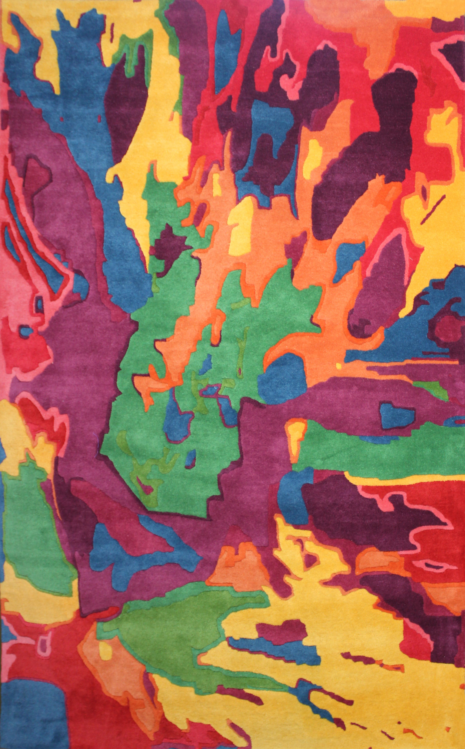 Brayden Studio® Macomber Abstract Handmade Tufted Wool Yellow/Red Area ...