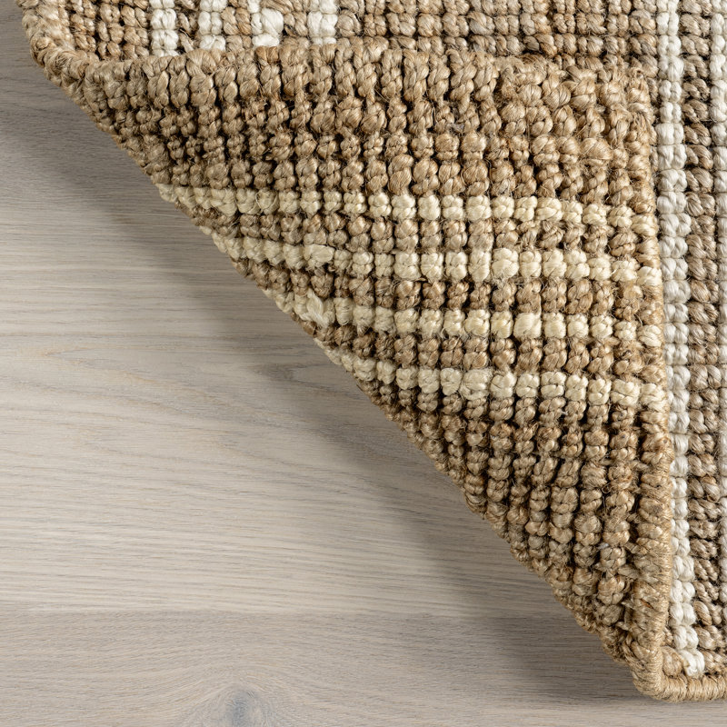 Hanna Natural Jute Flat Woven Striped Rectangular Rug