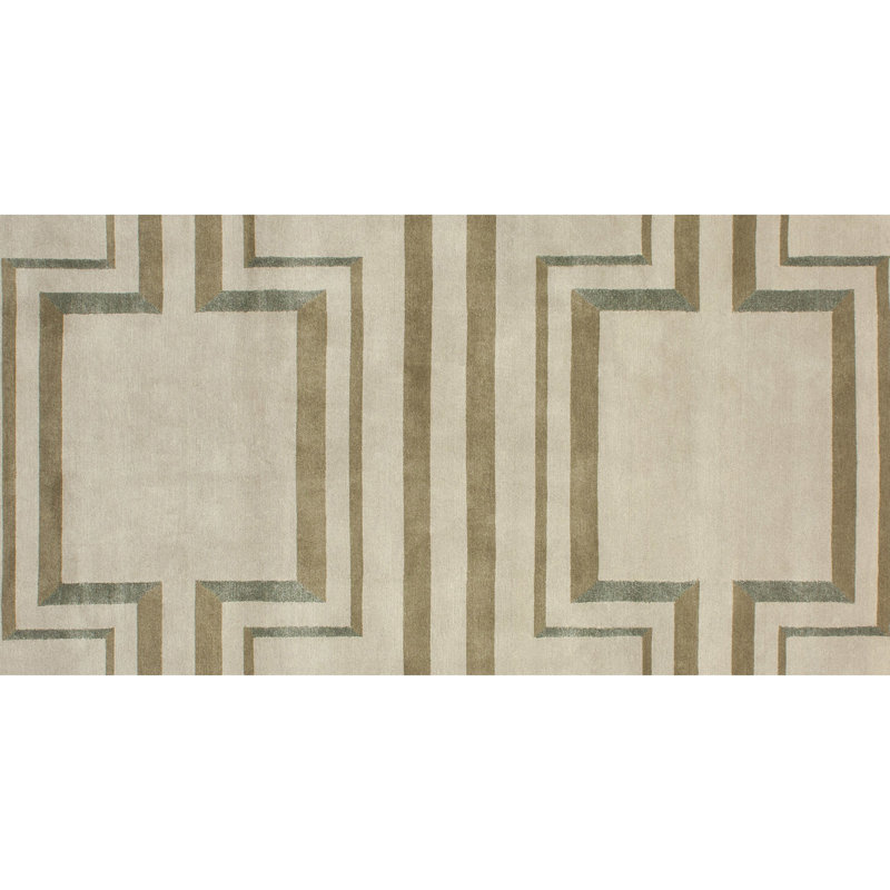 Geometric Area Rug in Beige/Brown, Rectangle 6' x 9'