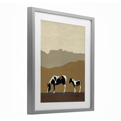 «Modern Mountains Horses», reproduction encadrée sous verre, design par Patricia Pinto