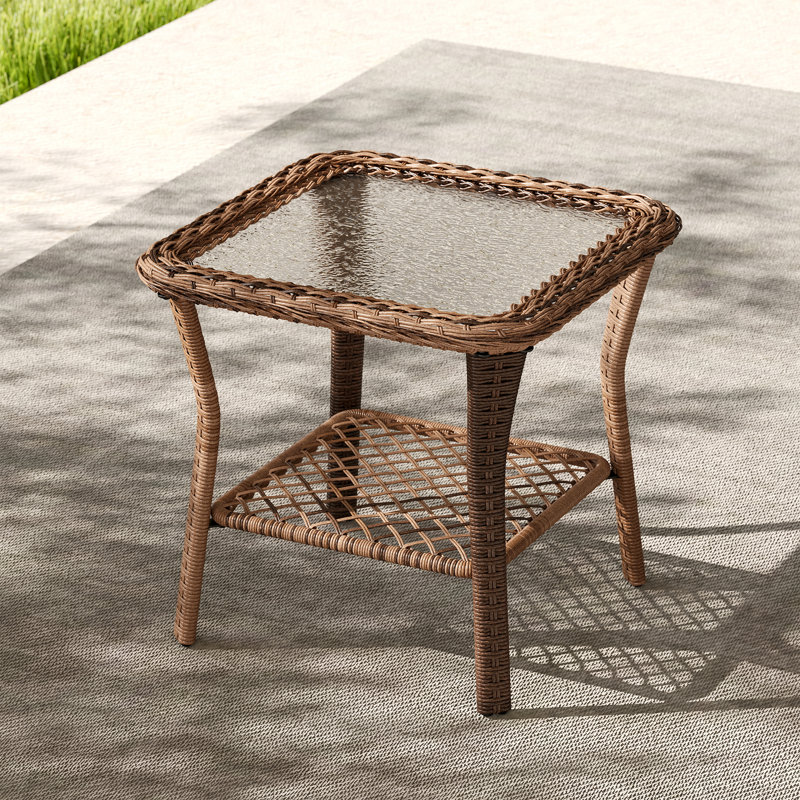 Patio Wicker Side Table