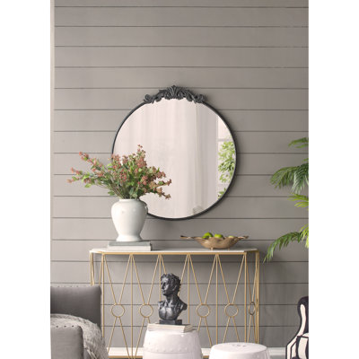 Miroir de style classique 36 "x 39" avec forme ronde et cadre d'inspiration baroque