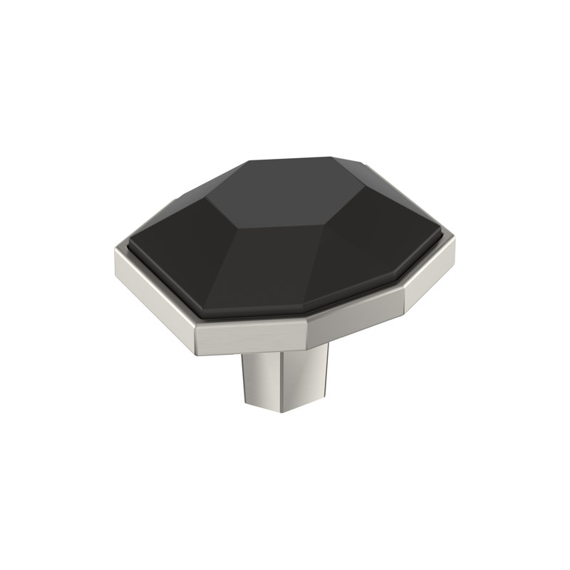 London 1-5/8 inch Black Bronze Satin Nickel Cabinet Knob