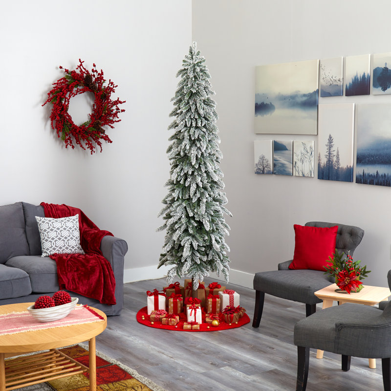 Lighted Artificial Pine Christmas Tree, 7.5' H