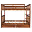 Lit superposé double pleine grandeur en noyer avec rangement et rails - Les tiroirs de confort durables améliorent l'apparence de la chambre-646372199
