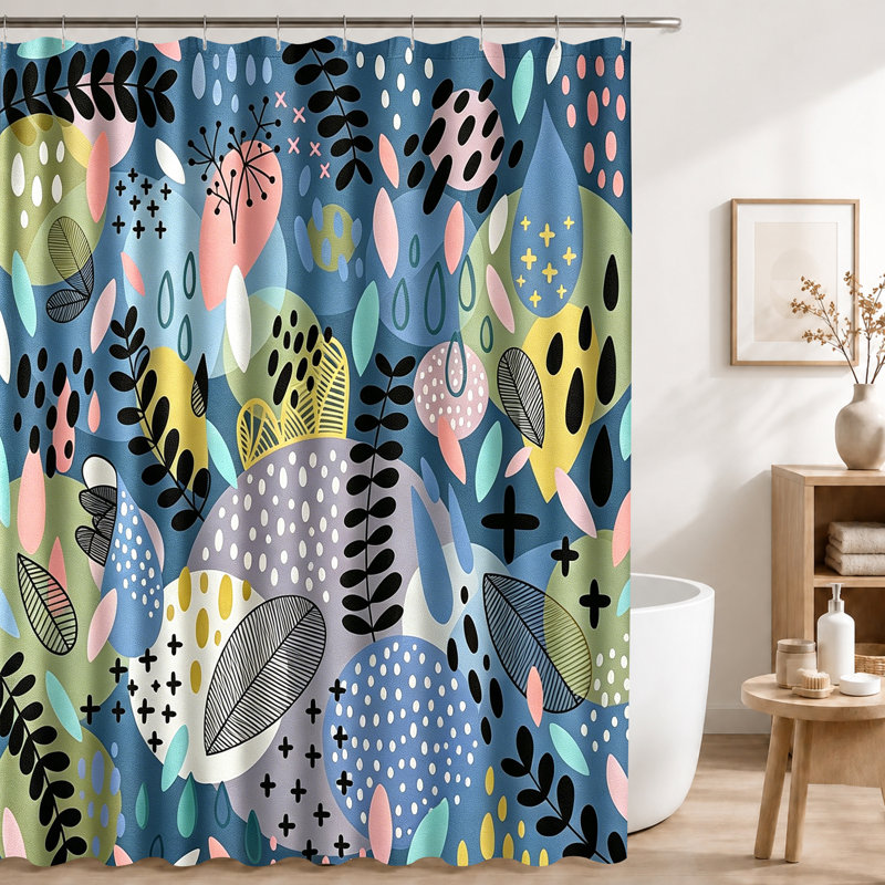 Shower Curtains with Hooks Included