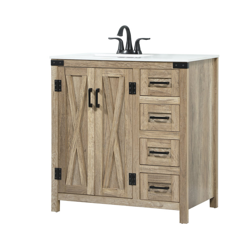 Ensemble de meuble-lavabo simple 32 po Slayton, Chêne naturel