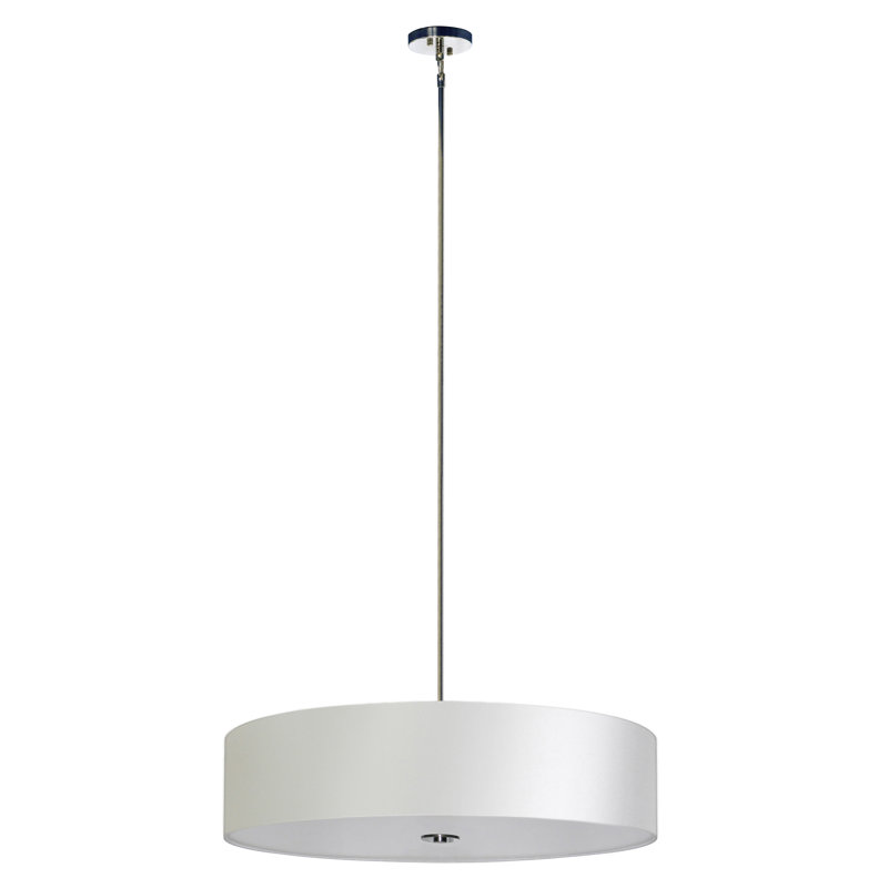 Abat-jour tambour 5 lumières, Chrome
