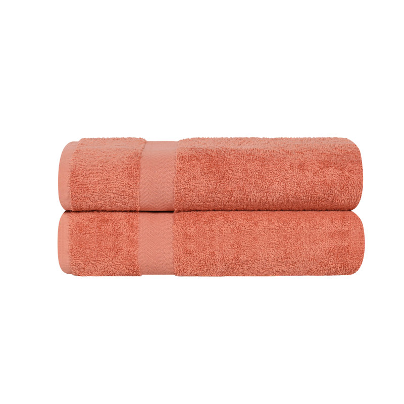 Franklin 100% Cotton Lightweight Quick-Drying Bath Sheet, Coral, 2 Pieces Towel Set
