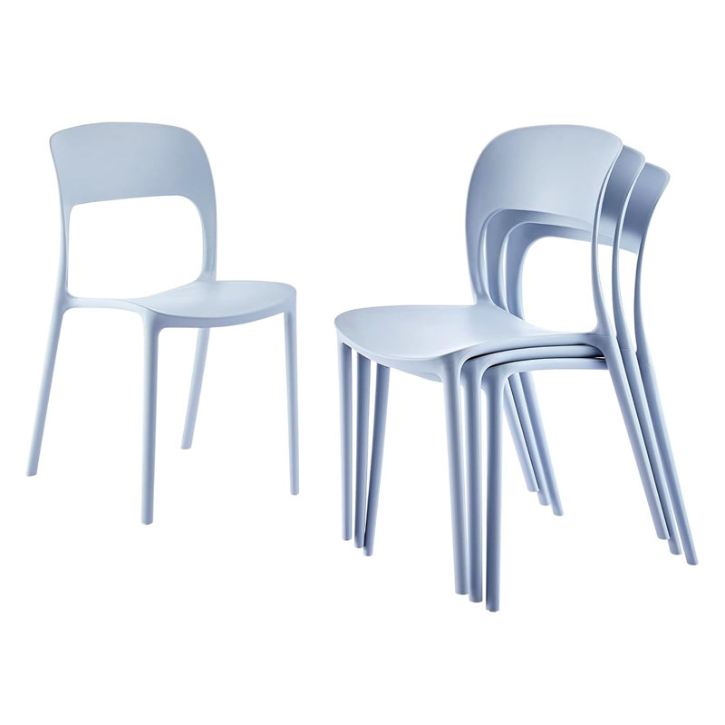 Stoker Stackable Plastic Chairs (CHA201) X 4, Grey