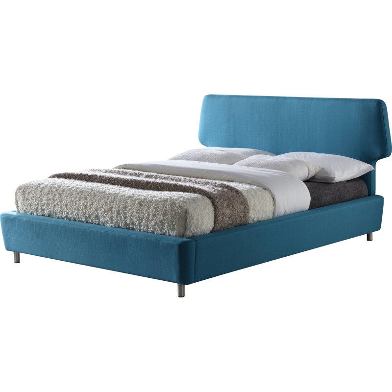 Fombellida Upholstered Bed, Double (4'6), Blue