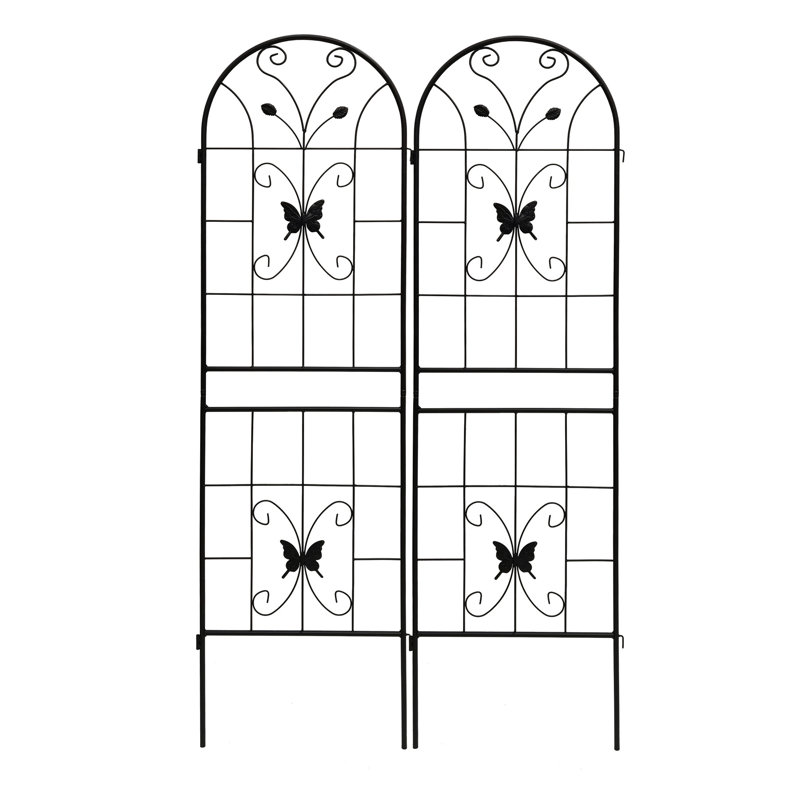 Treillis métallique antirouille de 71 po x 19,7 po, support de jardin extérieur pour, raisin, facile à installer, construction, concombre, processus d'assemblage