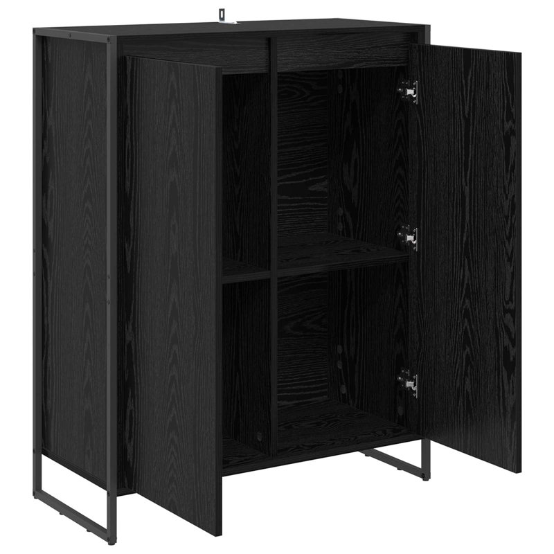 4 Pair Shoe Storage Cabinet, Black Oak