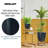 Set of 2 Concrete Effect Round Flower Pots on Metal Stands, Round Indoor Plant Pot Stands for Indoor Plants: D24 H35 cm, with Inner Top D20 cm + D30 H50 cm, with Inner Top D26 cm