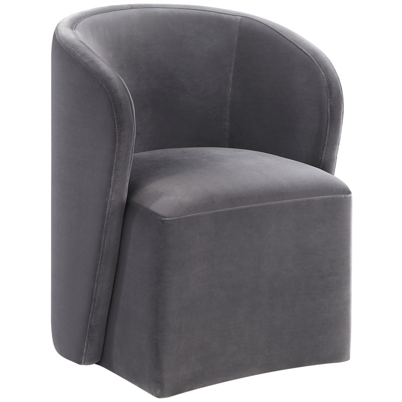 Annie Barrel Dining/Accent Chair with Casters, Gray
