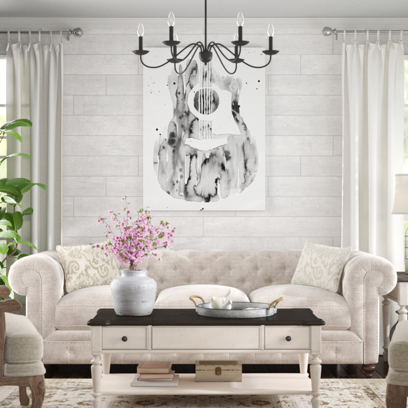 «Abstract Guitar Pattern», reproduction d'art, Toile tendue, H 48 po x l 36 po x P 1,5 po