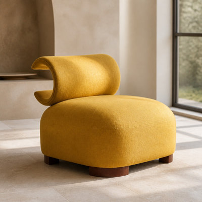 Chaise d'appoint moderne en polyester avec revêtement pour animaux de compagnie, siège rembourré spacieux, pieds en bois massif, conception de salon à profil bas