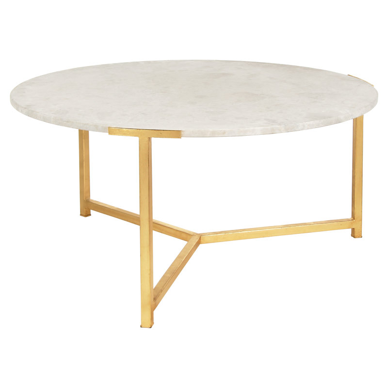 Amelia Frame Coffee Table, Tundra Gray, Gold Leaf