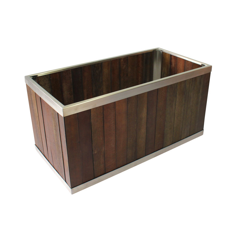 Boîte à fleurs rectangulaire eucalyptus, Marron foncé, H 10 po x l 10 po x P 20 po
