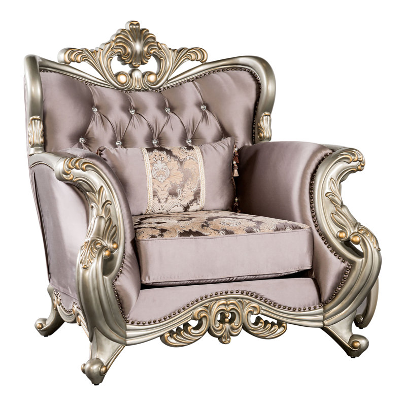 Chaise Dyllon, Velours mauve, Doré