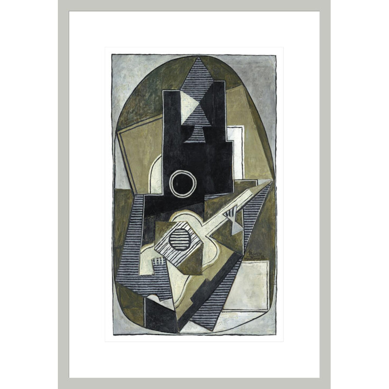 Guitare par Pablo Picasso - estampe numérique encadrée, 21.75" H x 15.26" W