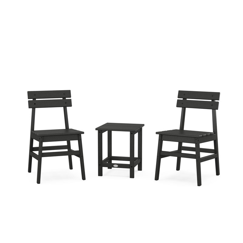 Modern Studio Plaza Chair 3-Piece Seating Set, Black