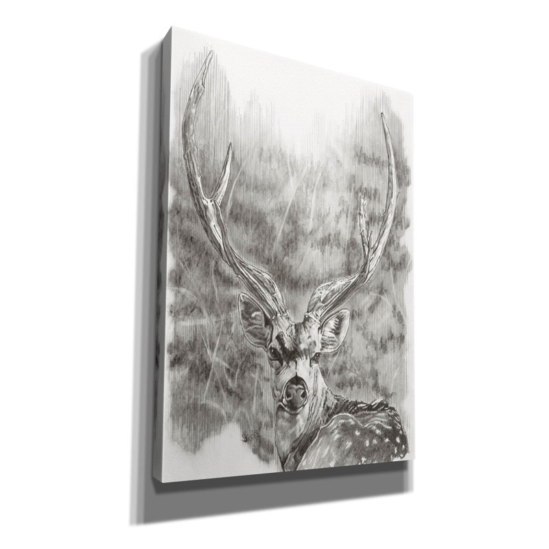 «Chital Deer» par Barbara Keith, H 26 po x l 18 po x P 0,75 po