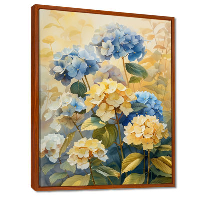 Impression d'art mural bleu et jaune