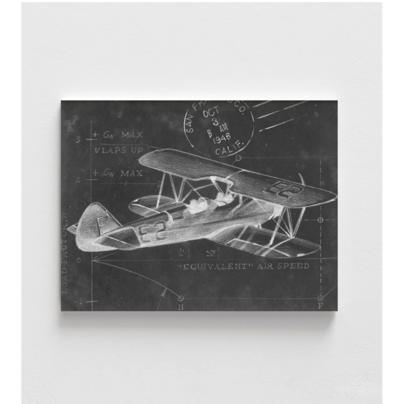«Schéma de vol I» par Ethan Harper, reproduction de cadeau encadré, art mural croquis, art mural tableau noir, cadeau d'amant d'avion, art mural encadré