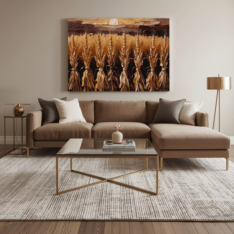 Art mural sur toile brun, "Thanksgiving Harvest", H 11 po x l 14 po