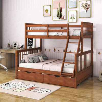 Desmona Twin Over Full Wood Bunk Bed With Two Storage Drawers -  Harriet Bee, 2BED6E616949464D90AA1B31FBBD7F07