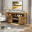 Farmhouse Entertainment Center Media Console Table Rustic TV Stand With Storage Cabinet And Barn Door For Living Room-436670397