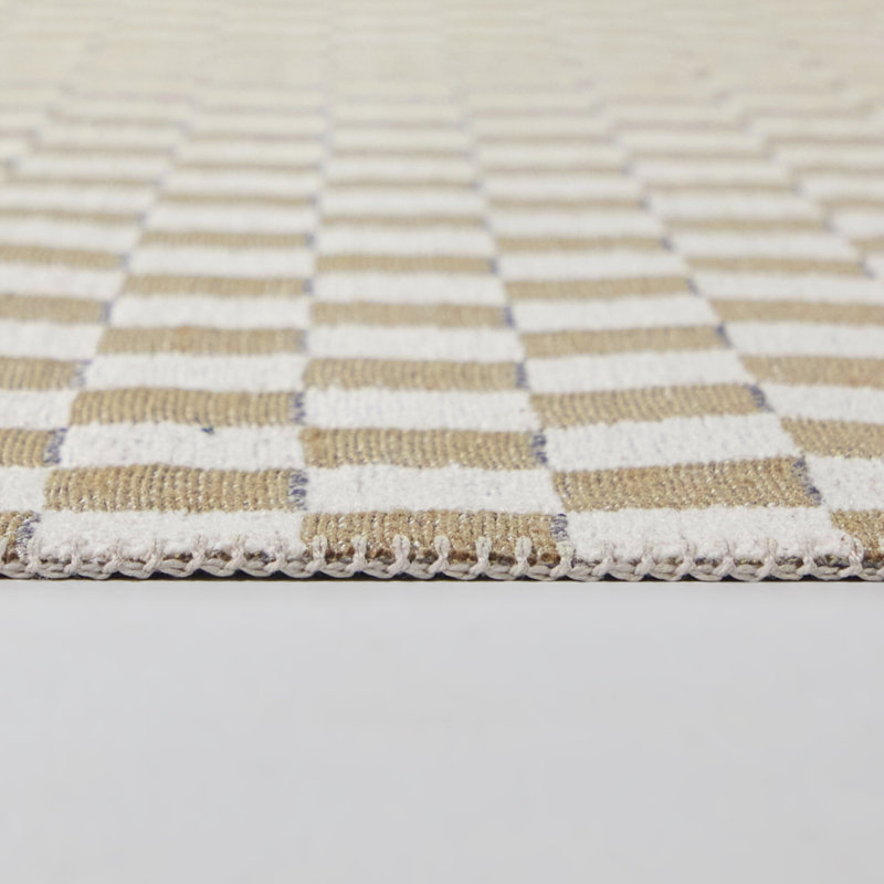 Tapis à carreaux brun Croce, Rectangle 5 pi 3 po x 6 pi 11,9 po