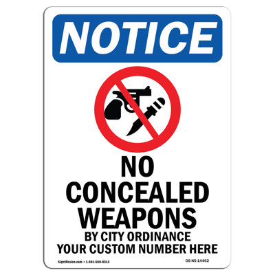 No Concealed Weapons Sign