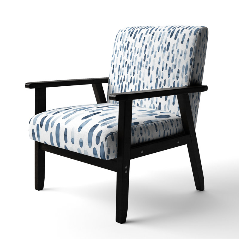 Chaise d'appoint abstraite - Fauteuil Dash Flow, Accoudoirs carrés noirs