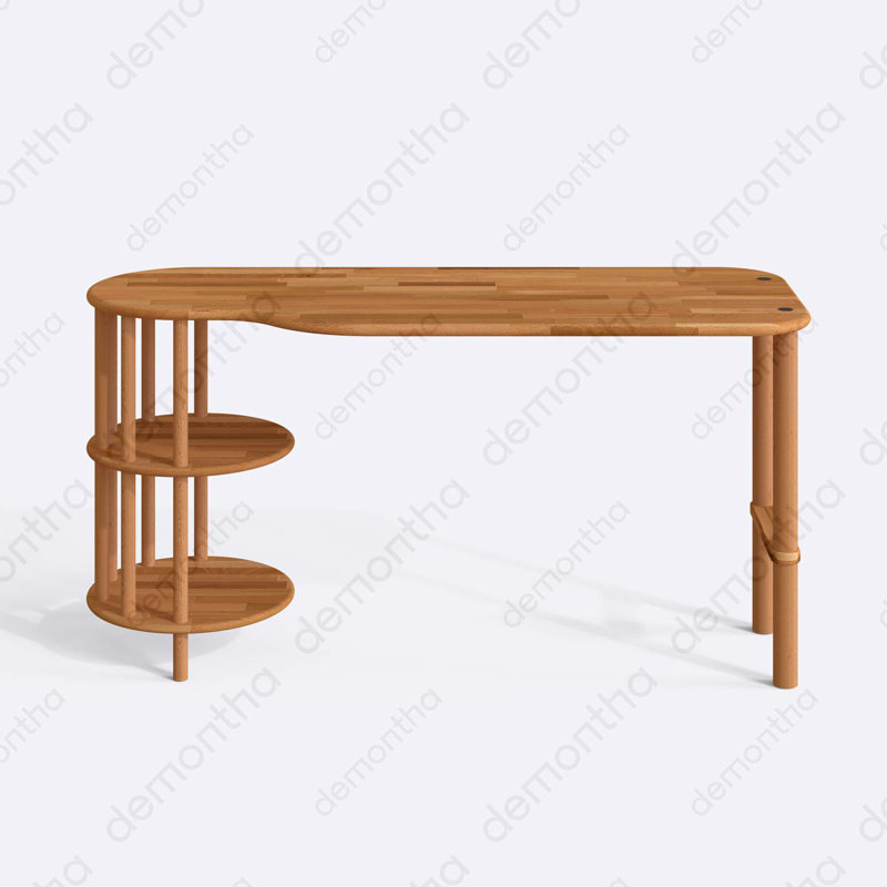 Bureau d'écriture en bois massif Maxi, bureau à domicile en bois de hêtre pour espace de travail