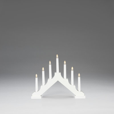 Elegant Wooden LED Candlestick with Timer - 7 Warm Bulbs, Battery Operated