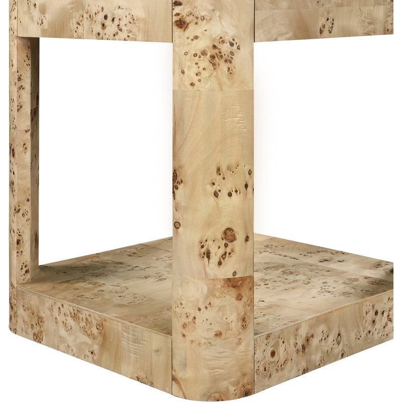 Reeves Floor Shelf End Table, Burl